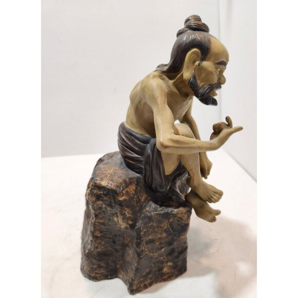 Vtg Rare Chinese Shiwan Xiangqi Mud Man Ceramic Figurine Sage Jigong Detailed - Picture 10 of 16